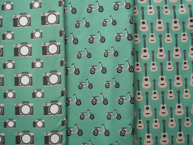 Preview: Swafing Sweat French Terry - Retro Moped Grün